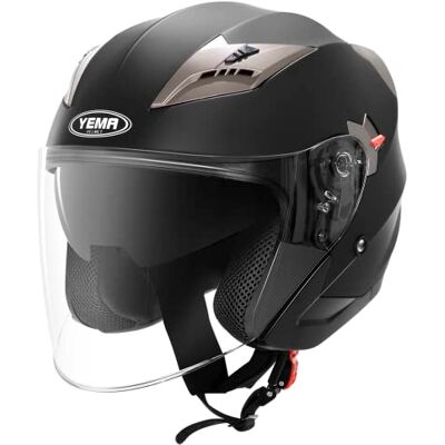 YEMA YM-627 ECE Jethelm, chopperhelm, met dubbel vizier, zonneklep, voor dames en heren YEMA YM-627 ECE Jethelm, chopperhelm, met dubbel vizier, zonneklep, voor dames en heren