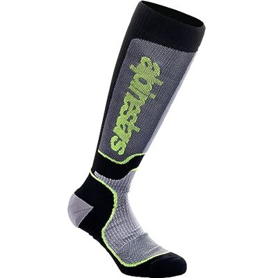 Alpinestars Mx Plus Technische MX-sokken, uniseks, 1 stuk, Zwart Grijs Geel Fluo M Alpinestars Mx Plus Technische MX-sokken, uniseks, 1 stuk, Zwart Grijs Geel Fluo M