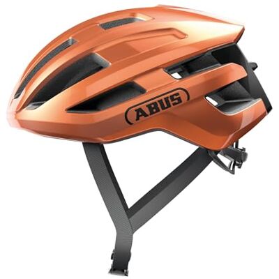 ABUS PowerDome Racefietshelm, gemaakt in Italië, oranje, goud, L Lichte fietshelm met intelligent ventilatiesysteem en aerodynamisch profiel met luchtinlaat, voor dames en heren ABUS PowerDome Racefietshelm, gemaakt in Italië, oranje, goud, L Lichte fietshelm met intelligent ventilatiesysteem en aerodynamisch profiel met luchtinlaat, voor dames en heren