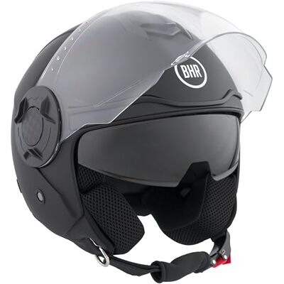 BHR Jethelm, scooterhelm 830 FLASH, dubbel vizier ECE 22.06 goedgekeurd, lichte en comfortabele jetmotorhelm met binnenvizier, parasol, ideaal voor de stad, helm op maat BHR Jethelm, scooterhelm 830 FLASH, dubbel vizier ECE 22.06 goedgekeurd, lichte en comfortabele jetmotorhelm met binnenvizier, parasol, ideaal voor de stad, helm op maat