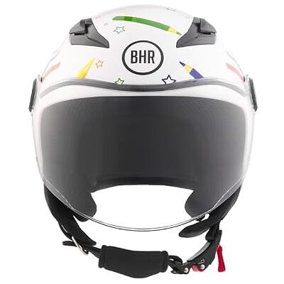 BHR 838 Halfjet motorhelm voor kinderen, ECE 22.06 goedgekeurd, krasbestendig vizier en micrometrische ontgrendeling BHR 838 Halfjet motorhelm voor kinderen, ECE 22.06 goedgekeurd, krasbestendig vizier en micrometrische ontgrendeling