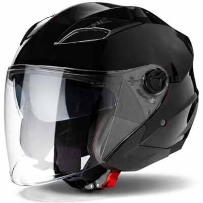 Vinz Calobra Jethelm met zonneklep en vizier, scooterhelm, motorhelm, ECE 22.06 gecertificeerd, in maat XS tot XXL. Vinz Calobra Jethelm met zonneklep en vizier, scooterhelm, motorhelm, ECE 22.06 gecertificeerd, in maat XS tot XXL.