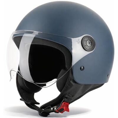 Vinz Duoro Motorhelm voor scooter en bromfiets, voor mannen en vrouwen, maten XS tot XXL, geïntegreerd vizier, ECE 22.06 goedgekeurd Vinz Duoro Motorhelm voor scooter en bromfiets, voor mannen en vrouwen, maten XS tot XXL, geïntegreerd vizier, ECE 22.06 goedgekeurd