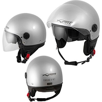 A-pro Jethelm voor motorfiets, ECE 22-06, dubbel vizier, zonneklep A-pro Jethelm voor motorfiets, ECE 22-06, dubbel vizier, zonneklep