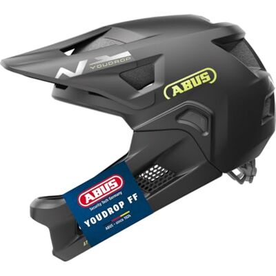 ABUS YouDrop FF Mountainbike-helm voor kinderen en jongeren met afneembare kinbescherming ABUS YouDrop FF Mountainbike-helm voor kinderen en jongeren met afneembare kinbescherming