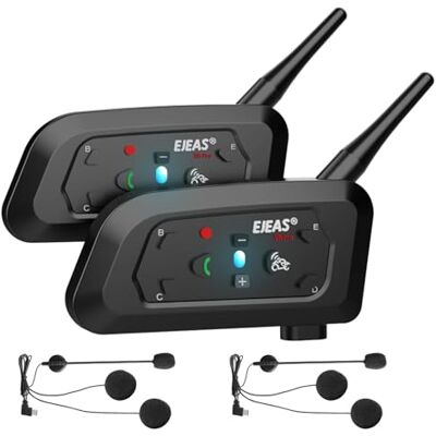EJEAS V6 Moto Intercom Headset voor mobiele telefoons (1200m) bereik tot 6 bestuurders EJEAS V6 Moto Intercom Headset voor mobiele telefoons (1200m) bereik tot 6 bestuurders