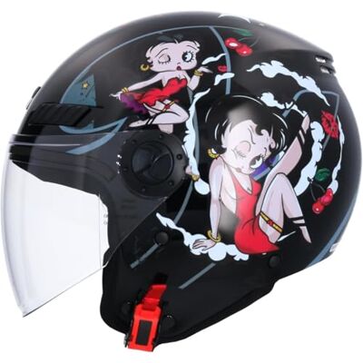 Shiro Motorhelm Jethelm ECE Goedgekeurd La Betty Zwart Maat M (57/58) Motorhelm voor Heren Dameshelm Shiro Motorhelm Jethelm ECE Goedgekeurd La Betty Zwart Maat M (57/58) Motorhelm voor Heren Dameshelm