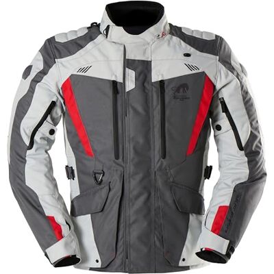 Furygan Apalaches Evo Motorjas voor heren, waterdicht, ademend, D3O, uitneembare thermische voering, 12 zakken, grijs-parelrood, XXL XXL Furygan Apalaches Evo Motorjas voor heren, waterdicht, ademend, D3O, uitneembare thermische voering, 12 zakken, grijs-parelrood, XXL XXL