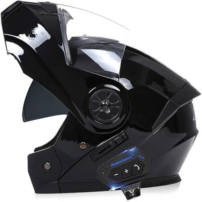 Frcychri Modulaire Bluetooth-motorhelm, ECE/DOT-goedgekeurd, opvouwbare helm voor volledig gezicht, helm voor cruisers en bromfietsen, uniseks helm zonneklep C, groot Frcychri Modulaire Bluetooth-motorhelm, ECE/DOT-goedgekeurd, opvouwbare helm voor volledig gezicht, helm voor cruisers en bromfietsen, uniseks helm zonneklep C, groot