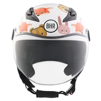 BHR 838 Halfjet motorhelm voor kinderen, ECE 22.06 goedgekeurd, krasbestendig vizier en micrometrische ontgrendeling BHR 838 Halfjet motorhelm voor kinderen, ECE 22.06 goedgekeurd, krasbestendig vizier en micrometrische ontgrendeling