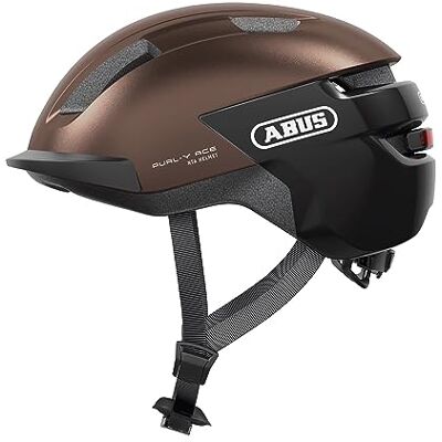 ABUS PURL-Y ACE fietshelm met ledlicht, bruin, maat M In-mold-helm voor volwassenen en jongeren met magnetisch achterlicht, insectennet en diepe nek ABUS PURL-Y ACE fietshelm met ledlicht, bruin, maat M In-mold-helm voor volwassenen en jongeren met magnetisch achterlicht, insectennet en diepe nek