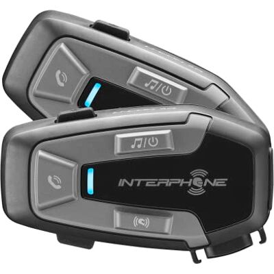 Interphone UCOM6R Dubbel – Bluetooth 5.2 afneembare motorintercom en geïntegreerde batterij 15 uur batterijduur, motorfiets motorfiets 1 km, TFT en GPS compatibel, Interphone UCOM6R Dubbel – Bluetooth 5.2 afneembare motorintercom en geïntegreerde batterij 15 uur batterijduur, motorfiets motorfiets 1 km, TFT en GPS compatibel,