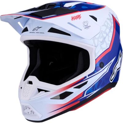 Alpinestars S-M7 Blaster Casque de motocross, blanc/bleu/rouge brillant, XL (61/62) Alpinestars S-M7 Blaster Casque de motocross, blanc/bleu/rouge brillant, XL (61/62)