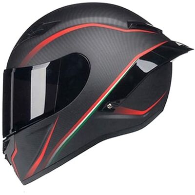 Caimcie Motorhelm Carbon Fiber Integraalhelm Dubbel Vizier Volledige Motorhelm Volwassen C M = 57-58 cm Caimcie Motorhelm Carbon Fiber Integraalhelm Dubbel Vizier Volledige Motorhelm Volwassen C M = 57-58 cm
