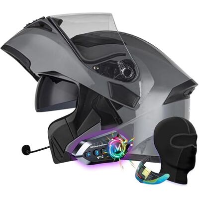 Caimcie Modulaire Bluetooth-motorhelm, integraalhelm met dubbel vizier met geïntegreerde luidsprekers, ECE 22.06/DOT-goedgekeurd, voor volwassen motorrijders. K, M = 57-58 cm Caimcie Modulaire Bluetooth-motorhelm, integraalhelm met dubbel vizier met geïntegreerde luidsprekers, ECE 22.06/DOT-goedgekeurd, voor volwassen motorrijders. K, M = 57-58 cm