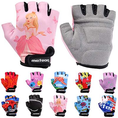 meteor Fietshandschoenen voor kinderen, jongens, meisjes, fietsen, mountainbike, halve vingers, antislip, sporthandschoenen, schokbestendig, ademend, kort, voor fiets, scooter meteor Fietshandschoenen voor kinderen, jongens, meisjes, fietsen, mountainbike, halve vingers, antislip, sporthandschoenen, schokbestendig, ademend, kort, voor fiets, scooter