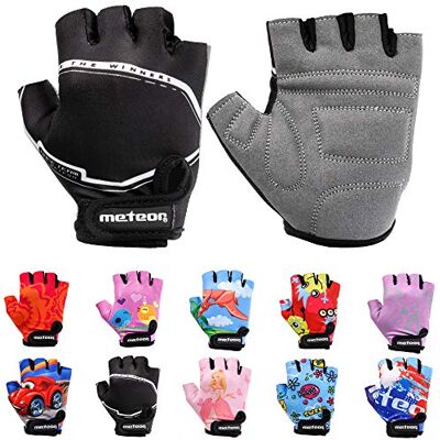 meteor Fietshandschoenen voor kinderen, jongens, meisjes, fietsen, mountainbike, halve vingers, antislip, sporthandschoenen, schokbestendig, ademend, kort, voor fiets, scooter meteor Fietshandschoenen voor kinderen, jongens, meisjes, fietsen, mountainbike, halve vingers, antislip, sporthandschoenen, schokbestendig, ademend, kort, voor fiets, scooter
