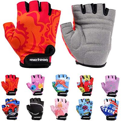 meteor Fietshandschoenen voor kinderen, jongens, meisjes, fietsen, mountainbike, halve vingers, antislip, sporthandschoenen, schokbestendig, ademend, kort, voor fiets, scooter meteor Fietshandschoenen voor kinderen, jongens, meisjes, fietsen, mountainbike, halve vingers, antislip, sporthandschoenen, schokbestendig, ademend, kort, voor fiets, scooter