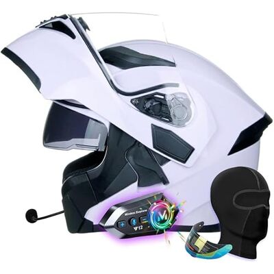 Caimcie Modulaire Bluetooth-motorhelm, integraalhelm met dubbel klep en geïntegreerde luidsprekers ECE 22.06/DOT goedgekeurd voor volwassen motorrijders Q, M = 57-58 cm Caimcie Modulaire Bluetooth-motorhelm, integraalhelm met dubbel klep en geïntegreerde luidsprekers ECE 22.06/DOT goedgekeurd voor volwassen motorrijders Q, M = 57-58 cm