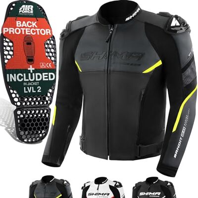 SHIMA Bandit 2.0 Motorjack voor heren, AirForce Dorsale goedgekeurd, motorpak, Neon jas 56 SHIMA Bandit 2.0 Motorjack voor heren, AirForce Dorsale goedgekeurd, motorpak, Neon jas 56