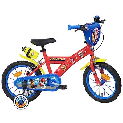 Vélo ATLAS Pat'Patrol jongensfiets, 35,6 cm, met 2 remmen, decoratieve voorplaat, jerrycan achter en afneembare stabilisatoren, frame en vork, rood, 35,6 cm Vélo ATLAS Pat'Patrol jongensfiets, 35,6 cm, met 2 remmen, decoratieve voorplaat, jerrycan achter en afneembare stabilisatoren, frame en vork, rood, 35,6 cm