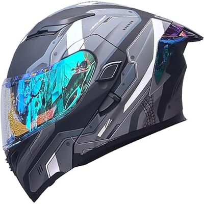 Caimcie Motorhelm met opklapbare voorzijde, modulaire integraalhelm, DOT/ECE goedgekeurd met dubbel vizier, kinbescherming en crashhelm voor mannen en vrouwen, P, L = 57-58 cm Caimcie Motorhelm met opklapbare voorzijde, modulaire integraalhelm, DOT/ECE goedgekeurd met dubbel vizier, kinbescherming en crashhelm voor mannen en vrouwen, P, L = 57-58 cm