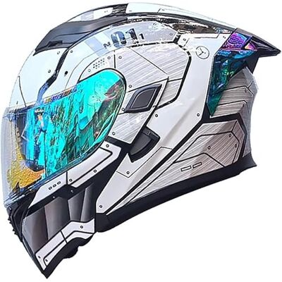 Caimcie Motorhelm met opklapbare voorzijde, modulaire integraalhelm, DOT/ECE goedgekeurd met dubbel vizier, kinbescherming en crashhelm voor mannen en vrouwen, I, M = 55-56 cm Caimcie Motorhelm met opklapbare voorzijde, modulaire integraalhelm, DOT/ECE goedgekeurd met dubbel vizier, kinbescherming en crashhelm voor mannen en vrouwen, I, M = 55-56 cm