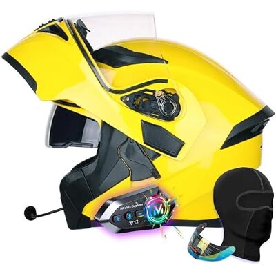 Caimcie Modulaire Bluetooth-motorhelm, integraalhelm met klep met dubbel vizier en geïntegreerde luidsprekers, ECE 22.06/DOT-goedgekeurd, voor volwassen motorrijders, N, M = 57-58 cm Caimcie Modulaire Bluetooth-motorhelm, integraalhelm met klep met dubbel vizier en geïntegreerde luidsprekers, ECE 22.06/DOT-goedgekeurd, voor volwassen motorrijders, N, M = 57-58 cm