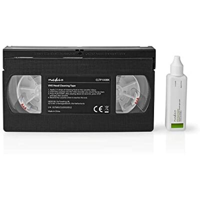 NEDIS Reinigingscassette, 20 ml, VHS-koppen, zwart NEDIS Reinigingscassette, 20 ml, VHS-koppen, zwart