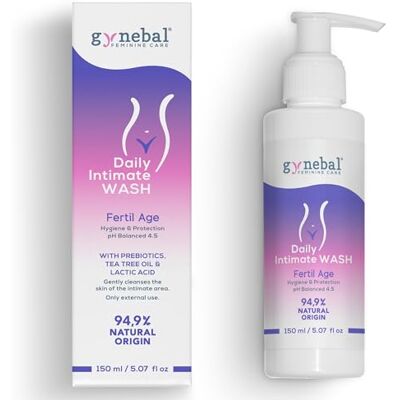Gynebal Kalmerende intieme zeep voor vrouwen voor vruchtbare leeftijd PH 4.5 voor een gezonde intieme flora Intieme hygiënegel voor vrouwen met theeboom en prebiotica die intieme irritatie voorkomen 150 ml Gynebal Kalmerende intieme zeep voor vrouwen voor vruchtbare leeftijd PH 4.5 voor een gezonde intieme flora Intieme hygiënegel voor vrouwen met theeboom en prebiotica die intieme irritatie voorkomen 150 ml