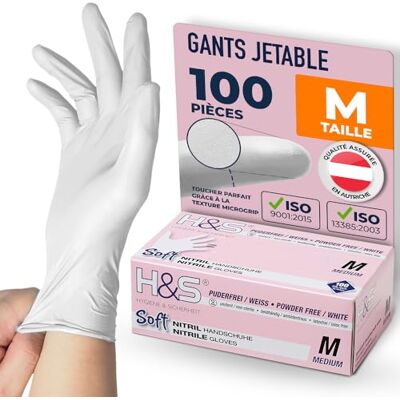 ISC Hygiene & Safety H&S Nitril wegwerphandschoenen, poedervrij, (100 stuks), S Small M Medium L Large XL X-Large, latexvrij, geschikt voor levensmiddelen, dermatofiel en goed verdragen voor de gevoelige huid Gant Nitrile Usage Alimentaire et Mécanique, ISC Hygiene & Safety H&S Nitril wegwerphandschoenen, poedervrij, (100 stuks), S Small M Medium L Large XL X-Large, latexvrij, geschikt voor levensmiddelen, dermatofiel en goed verdragen voor de gevoelige huid Gant Nitrile Usage Alimentaire et Mécanique,