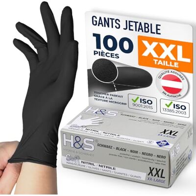 ISC Hygiene & Safety H&S Nitril wegwerphandschoenen, poedervrij, (100 stuks), S Small M Medium L Large XL X-Large, latexvrij, geschikt voor levensmiddelen, dermatofiel en goed verdragen voor de gevoelige huid Gant Nitrile Usage Alimentaire et Mécanique, ISC Hygiene & Safety H&S Nitril wegwerphandschoenen, poedervrij, (100 stuks), S Small M Medium L Large XL X-Large, latexvrij, geschikt voor levensmiddelen, dermatofiel en goed verdragen voor de gevoelige huid Gant Nitrile Usage Alimentaire et Mécanique,