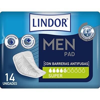 LINDOR MoliCare Premium 14 USD absorberende beschermers voor heren, 5 druppels LINDOR MoliCare Premium 14 USD absorberende beschermers voor heren, 5 druppels