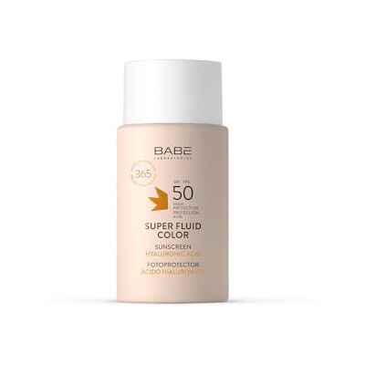 LABORATORIOS BABE Babylaboratoria Super Fluid Color Photoprotector SPF 50 Gezichtszonnebrandcrème met kleur Waterbestendig Alle huidtypes Fotoveroudering Zonbescherming 50 ml LABORATORIOS BABE Babylaboratoria Super Fluid Color Photoprotector SPF 50 Gezichtszonnebrandcrème met kleur Waterbestendig Alle huidtypes Fotoveroudering Zonbescherming 50 ml