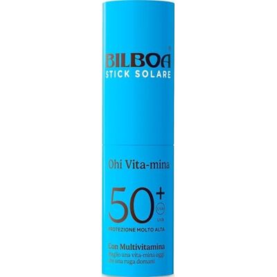 Bilboa Ohi Vita-mina Stick Solaire SPF 50+, avec Multivitamine, Mieux une Vie-Mine Aujourd'hui qu'une Ride Demain, Résistant à l'eau, Testé dermatologiquement 10 ml Bilboa Ohi Vita-mina Stick Solaire SPF 50+, avec Multivitamine, Mieux une Vie-Mine Aujourd'hui qu'une Ride Demain, Résistant à l'eau, Testé dermatologiquement 10 ml