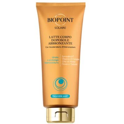 BIOPOINT Solaire Verzachtende aftersunmilk met bruiningsversneller, kalmerende en hydraterende werking, geeft een gouden en stralende huid, 100 ml BIOPOINT Solaire Verzachtende aftersunmilk met bruiningsversneller, kalmerende en hydraterende werking, geeft een gouden en stralende huid, 100 ml