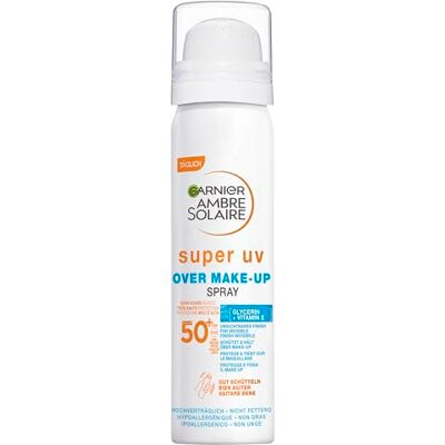 Garnier Fixatiespray met zonbescherming SPF50+, bescherming tegen donkere vlekken, perfecte make-up voor lange tijd, veganistische formule met glycerine, vitamine E en hyaluronzuur Garnier Fixatiespray met zonbescherming SPF50+, bescherming tegen donkere vlekken, perfecte make-up voor lange tijd, veganistische formule met glycerine, vitamine E en hyaluronzuur