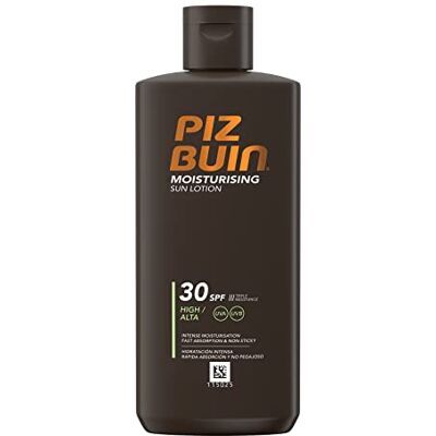 Piz Buin Moisturising Sun Lotion Lsf 30, Snel Intrekkende Zonnecrème Met Drievoudige Zonnebrandcrème (1 X 200 ml), Bruin Piz Buin Moisturising Sun Lotion Lsf 30, Snel Intrekkende Zonnecrème Met Drievoudige Zonnebrandcrème (1 X 200 ml), Bruin