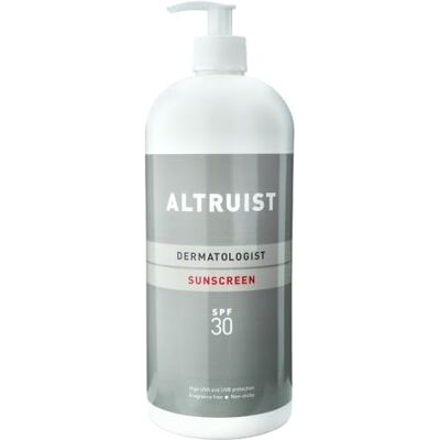 Altruist . Dermatologist Sunscreen SPF 30 Superieure 5-sterren UVA-bescherming van Dr. Andrew Birnie, geschikt voor de gevoelige huid 1 liter Altruist . Dermatologist Sunscreen SPF 30 Superieure 5-sterren UVA-bescherming van Dr. Andrew Birnie, geschikt voor de gevoelige huid 1 liter