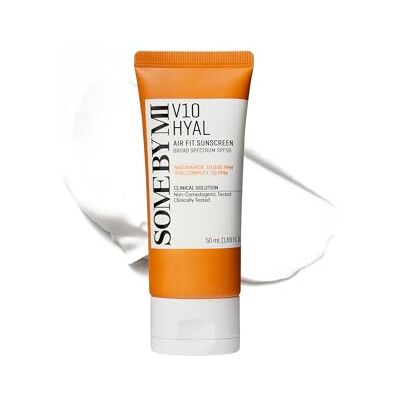 SOME BY MI V10 Hyal Air Fit Zonnebrandcrème, 1,69 oz, 50 ml, Koreaanse zonnebrandcrème SPF 50 met breed OTC-spectrum voor UVA- en UVB-bescherming, geen witte dominant SOME BY MI V10 Hyal Air Fit Zonnebrandcrème, 1,69 oz, 50 ml, Koreaanse zonnebrandcrème SPF 50 met breed OTC-spectrum voor UVA- en UVB-bescherming, geen witte dominant