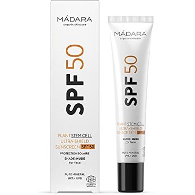 MÁDARA Organic Skincare Zonnebrandcrème voor gezicht SPF50 – ultra-schild met plantaardige stamcellen – 40 ml, geavanceerde zonnebrandemulsie, met zinkoxide, UVA/UVB-bescherming MÁDARA Organic Skincare Zonnebrandcrème voor gezicht SPF50 – ultra-schild met plantaardige stamcellen – 40 ml, geavanceerde zonnebrandemulsie, met zinkoxide, UVA/UVB-bescherming