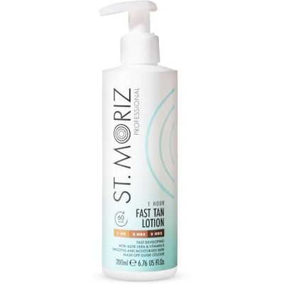 ST. MORIZ St Moriz Professional Instant Snelle bruiningslotion in 1 uur, met aloë vera en vitamine E, ontwikkelt zich in 1-3 uur, veganistische bodylotion Express getest ST. MORIZ St Moriz Professional Instant Snelle bruiningslotion in 1 uur, met aloë vera en vitamine E, ontwikkelt zich in 1-3 uur, veganistische bodylotion Express getest