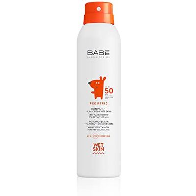 LABORATORIOS BABE Laboratoires Babé Pediatric Photoprotector Wet Skin SPF 50, 200 ml, zonnecrèmes voor kinderen, fotoprotectiespray 50, zeer waterbestendig, transparant, voor de gevoelige huid, inclusief LABORATORIOS BABE Laboratoires Babé Pediatric Photoprotector Wet Skin SPF 50, 200 ml, zonnecrèmes voor kinderen, fotoprotectiespray 50, zeer waterbestendig, transparant, voor de gevoelige huid, inclusief