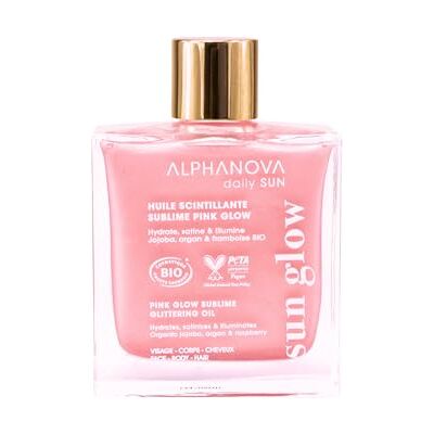 Alphanova DAILY SUN Sublime glitterolie Pink Glow – biologisch gecertificeerd – 100% natuurlijk – 50 ml Alphanova DAILY SUN Sublime glitterolie Pink Glow – biologisch gecertificeerd – 100% natuurlijk – 50 ml