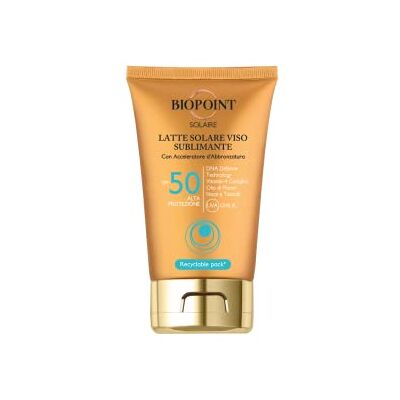 BIOPOINT Solaire Lait Solaire Visage Sublimant SPF 50 avec Accélérateur de Bronzage 50 ml BIOPOINT Solaire Lait Solaire Visage Sublimant SPF 50 avec Accélérateur de Bronzage 50 ml