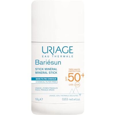 Uriage Bariesun Mineral Stick SPF50+, zeer hoge UVA/UVB-bescherming en blauw licht, zakformaat en eenvoudig aan te brengen, onzichtbare afwerking, vetvrij, waterbestendig, geurvrij, 4 g Uriage Bariesun Mineral Stick SPF50+, zeer hoge UVA/UVB-bescherming en blauw licht, zakformaat en eenvoudig aan te brengen, onzichtbare afwerking, vetvrij, waterbestendig, geurvrij, 4 g