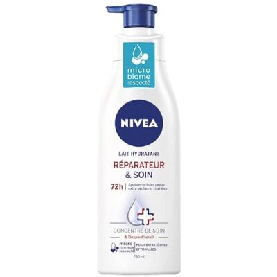 NIVEA REPAIR & CARE Herstellende lichaamsmelk, zeer droge huid (1 x 250 ml) – hydraterende lichaamsmelk met glycerine, provitamine B5 en niacinamide – hydraterende crème voor ruwe huid, extra droog NIVEA REPAIR & CARE Herstellende lichaamsmelk, zeer droge huid (1 x 250 ml) – hydraterende lichaamsmelk met glycerine, provitamine B5 en niacinamide – hydraterende crème voor ruwe huid, extra droog