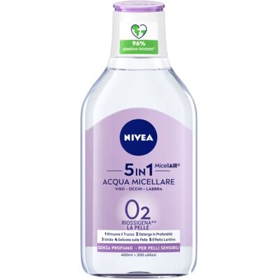 NIVEA Delicaat Micellaire Water, 400 ml, gezichts- en oog- en lippenmake-up remover voor make-up en SPF, met zoethout en panthenol, zonder parfum, hypoallergene formule, gezichtsreiniger voor de gevoelige huid NIVEA Delicaat Micellaire Water, 400 ml, gezichts- en oog- en lippenmake-up remover voor make-up en SPF, met zoethout en panthenol, zonder parfum, hypoallergene formule, gezichtsreiniger voor de gevoelige huid
