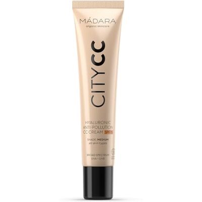 MÁDARA City CC Anti-Pollution CC Cream SPF15 Medium Beige 40 ml, met hyaluronzuur en mineraal UVA/UVB-zonnebrandcrème. Lichtgewicht, natuurlijke kleurcorrector, COSMOS Natural-gecertificeerd MÁDARA City CC Anti-Pollution CC Cream SPF15 Medium Beige 40 ml, met hyaluronzuur en mineraal UVA/UVB-zonnebrandcrème. Lichtgewicht, natuurlijke kleurcorrector, COSMOS Natural-gecertificeerd