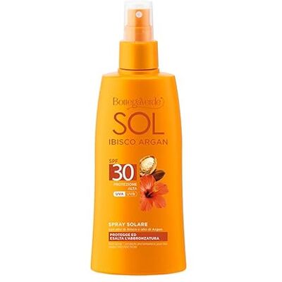 Bottega Verde , SOL Hibiscus Argan zonnespray beschermt en verbetert de bruining met hibiscusolie en arganolie hoge bescherming SPF30 (200 ml) Bottega Verde , SOL Hibiscus Argan zonnespray beschermt en verbetert de bruining met hibiscusolie en arganolie hoge bescherming SPF30 (200 ml)